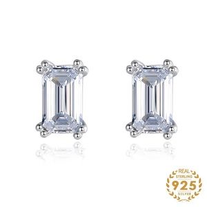 0.5Ct Emerald Cut Rectangular Simulated Diamond Earrings Studs